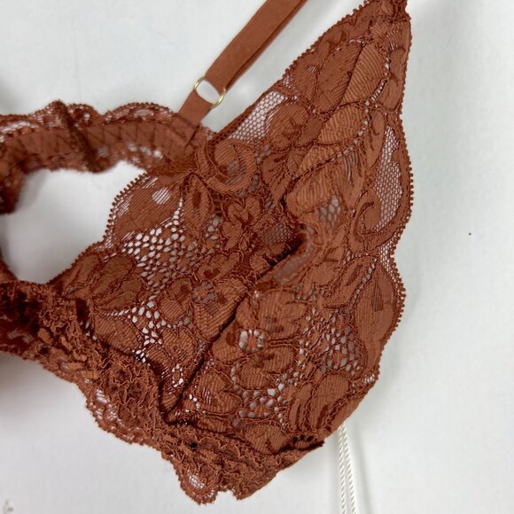 NWT We are HAH Chi Bralittle Bralette Bra Milk Chocolate Brown Lace Size XS NEW - Picture 4 of 9